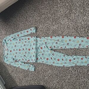 Bellabu Bear Blue Space Donuts Bamboo Pj Set Size 6 Youth